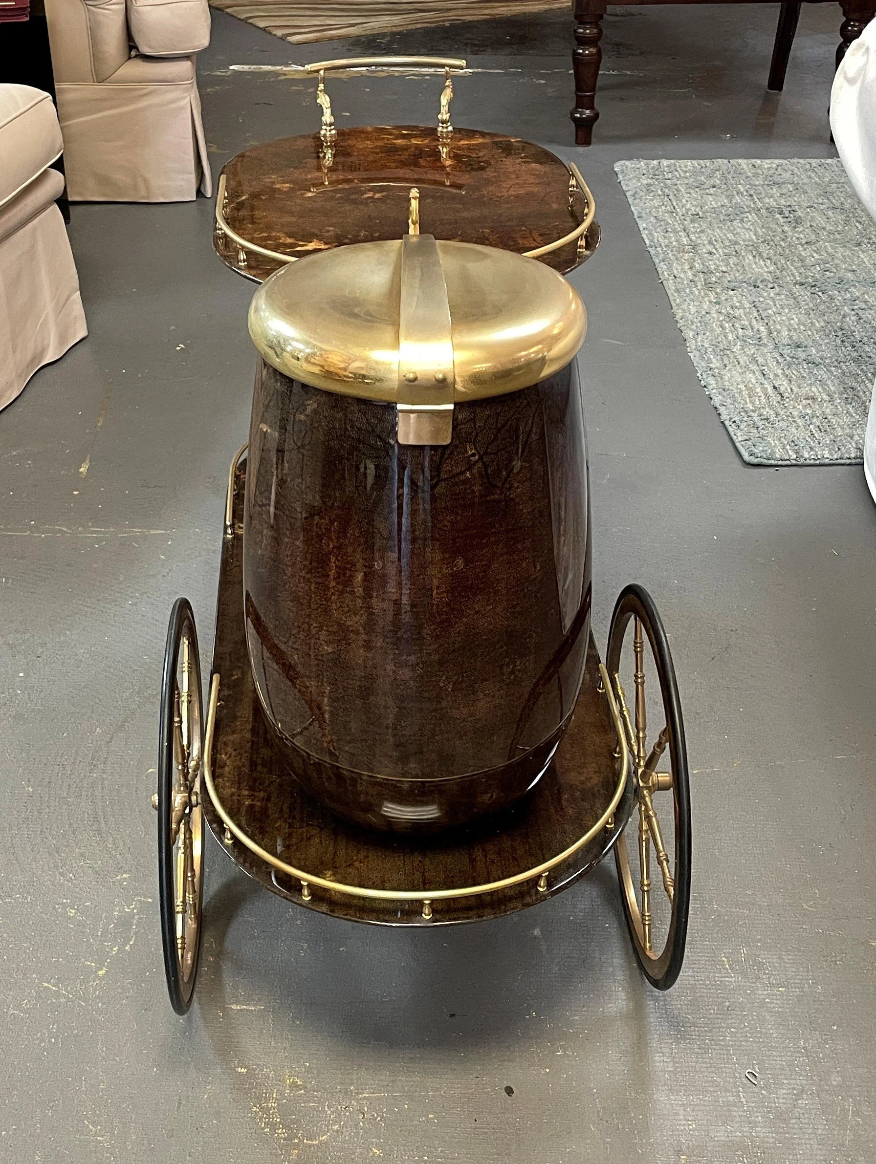 Encore Furniture Gallery-Aldo Tura Italian Lacquered Goatskin and